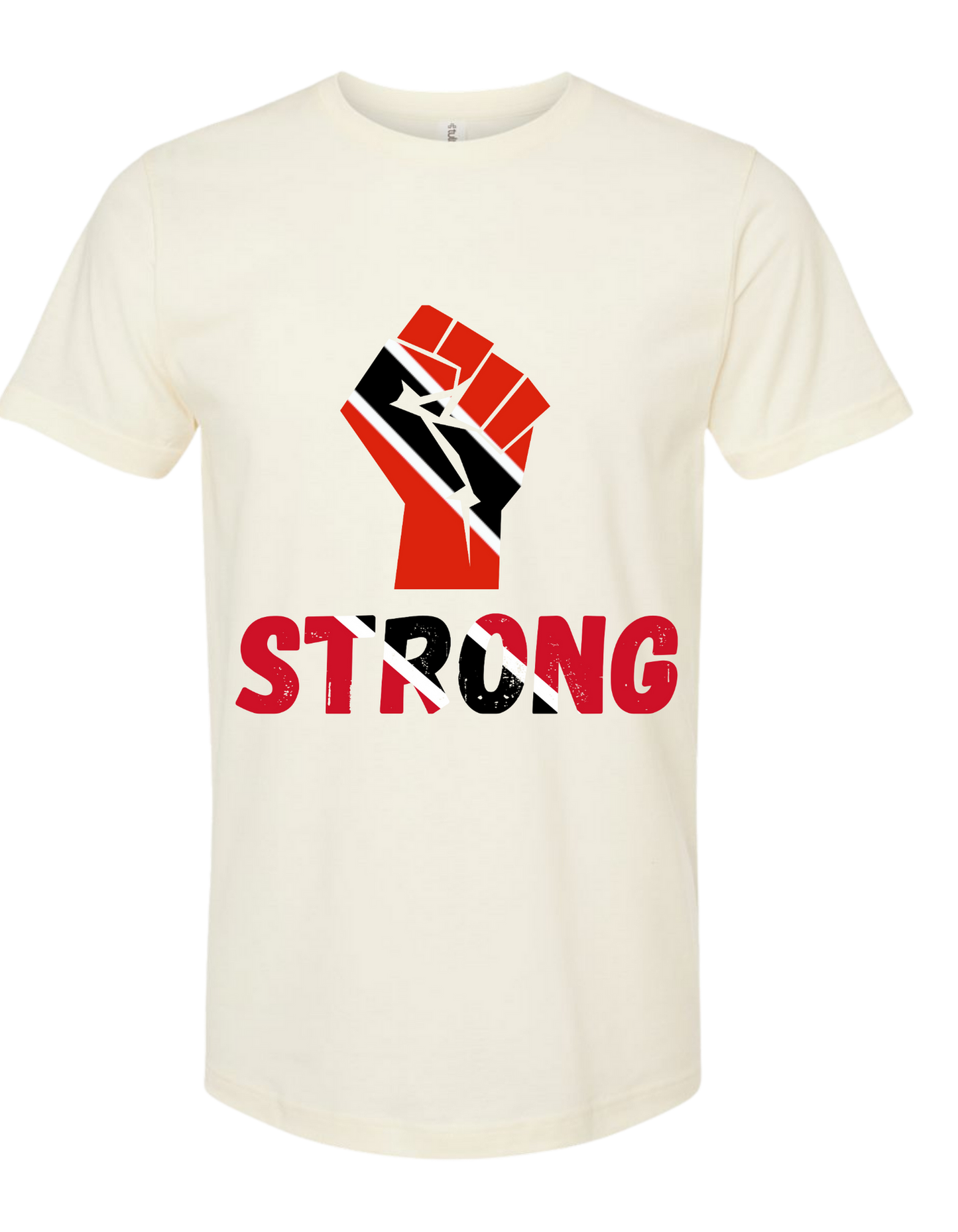 Trinidad Strong Flag Fist T-Shirt – Empowerment & Pride Natural Tee 🇹🇹