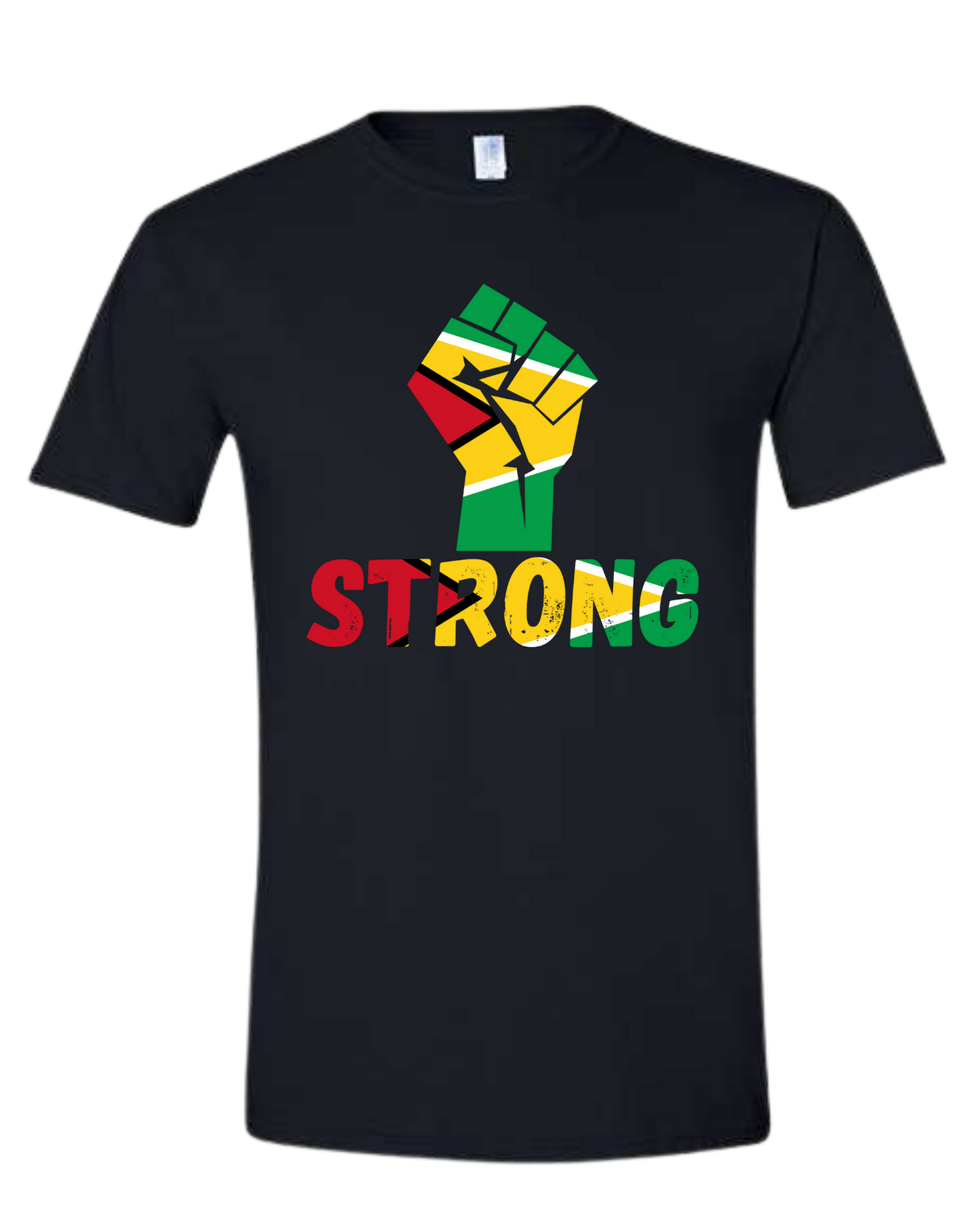 🇬🇾 Guyana Strong Flag Fist T-Shirt – Empowerment & Pride Tee