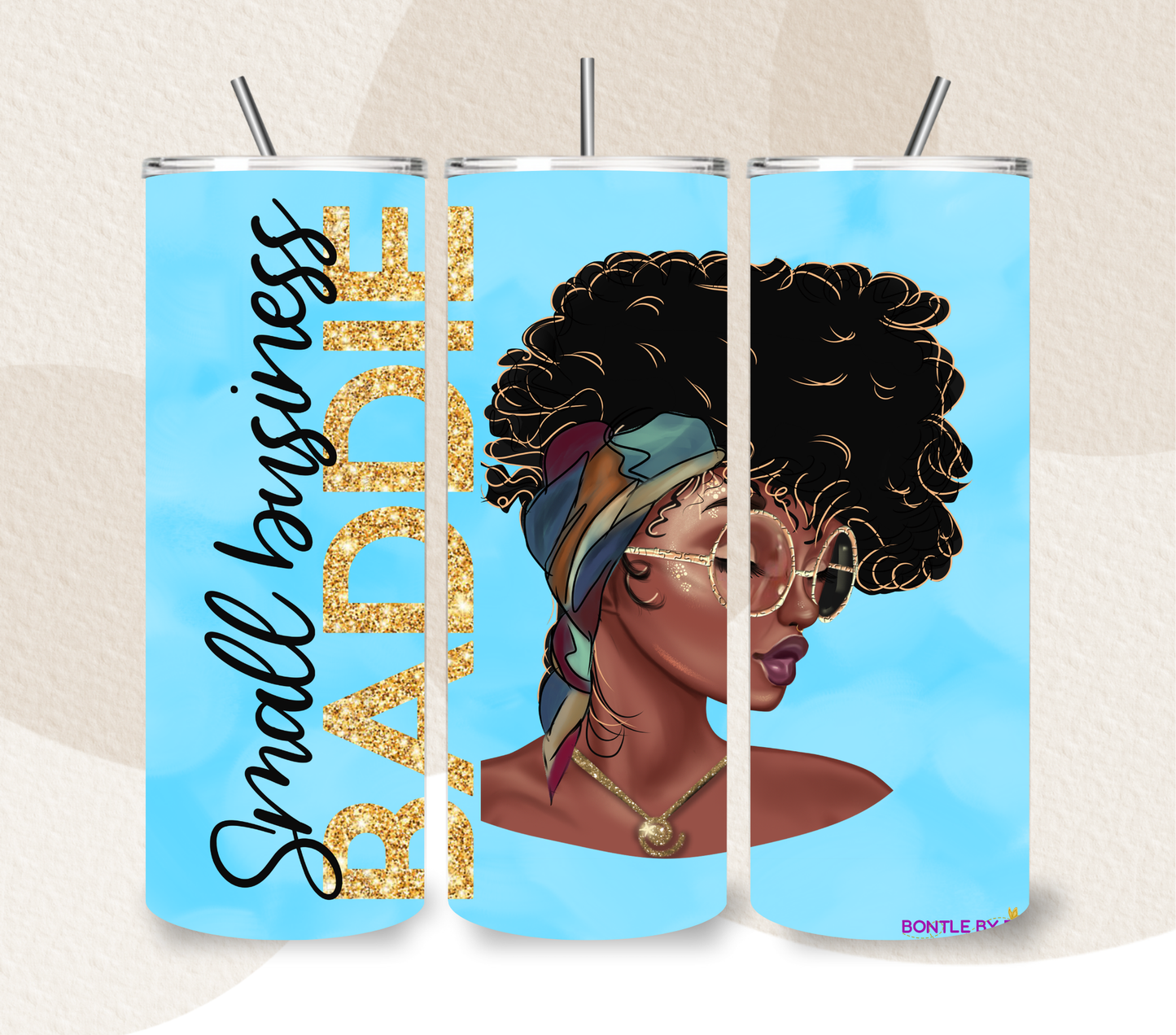"Small Business Baddie" 20oz Skinny Tumbler | Black Girl Magic Entrepreneur Gift