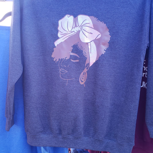 Girl with sparkly bow Sweater