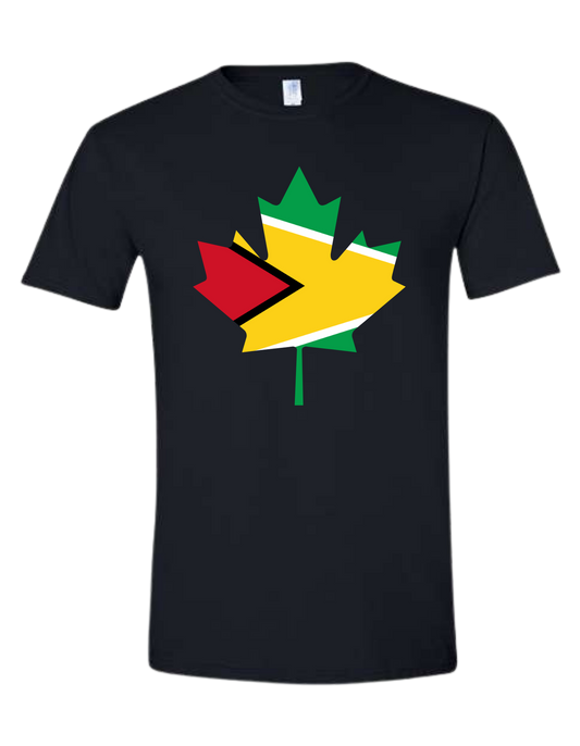 Guyana Canada Maple Leaf T-Shirt | Golden Arrowhead Pride Tee