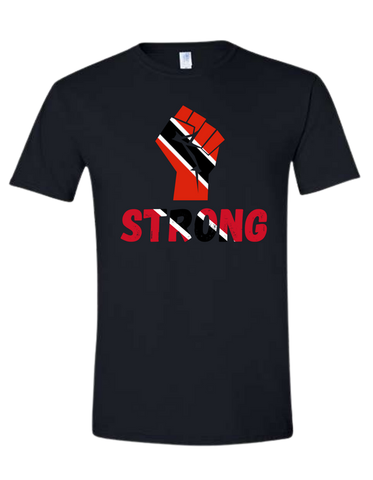 Trinidad Strong Flag Fist T-Shirt – Empowerment & Pride Black Tee🇹🇹