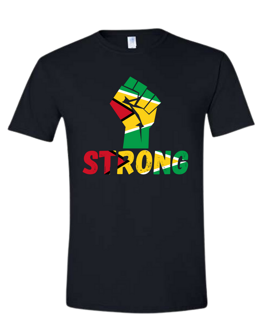 🇬🇾 Guyana Strong Flag Fist T-Shirt – Empowerment & Pride Tee