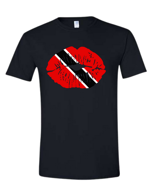 🇹🇹 Trinidad Lip Flag T-Shirt – Bold Caribbean Pride Black Tee