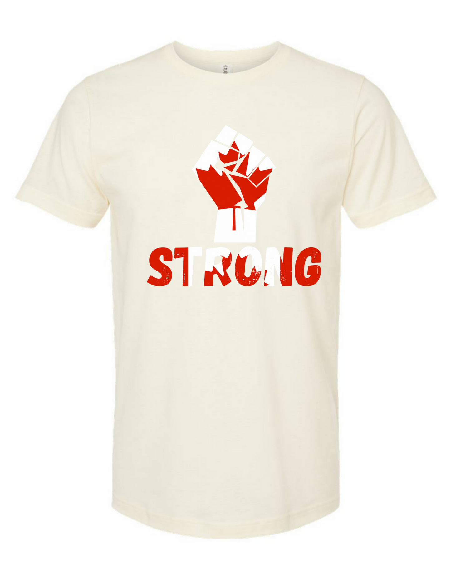 🇨🇦 Canada Strong Flag Fist T-Shirt – Empowerment & Pride Natural Tee
