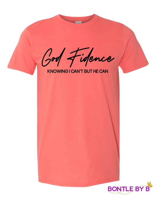 Godfidence T-Shirt – Christian Graphic Tee “Knowing I Can’t But He Can”