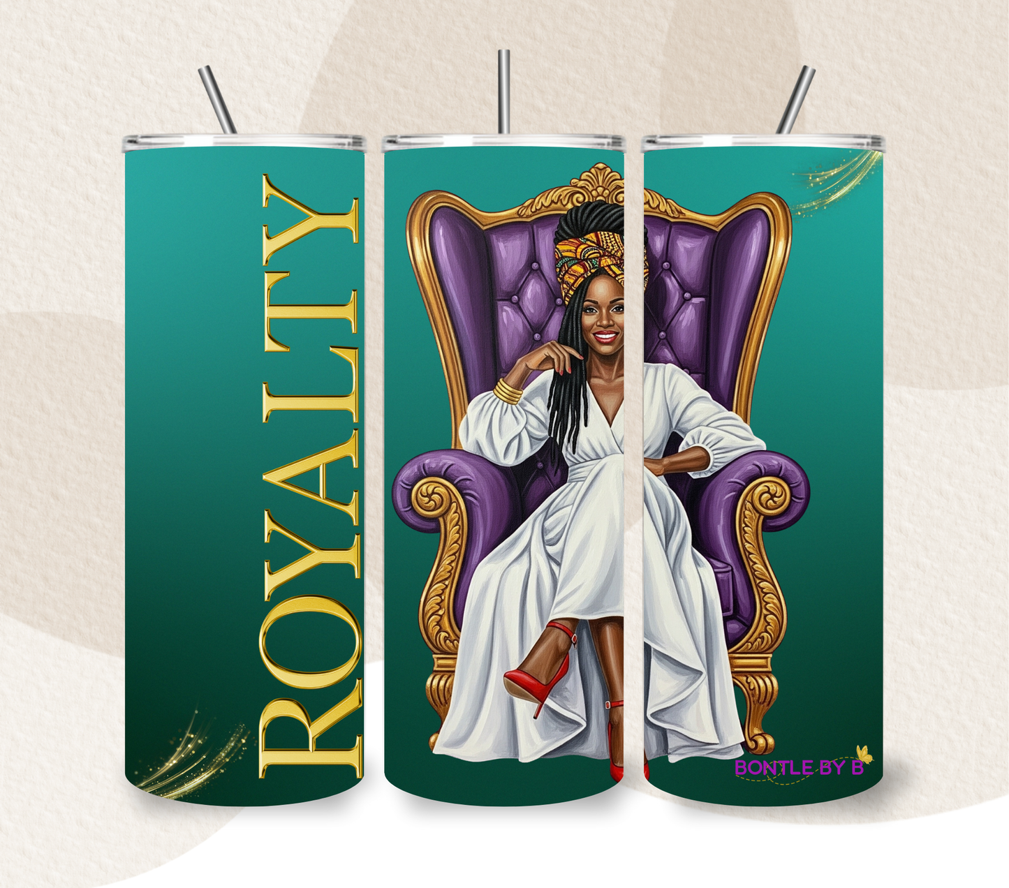 "Royalty" 20oz Skinny Tumbler | African American Art Travel Mug