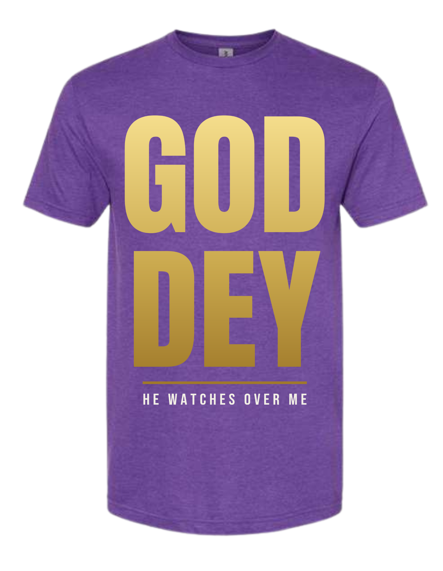 🙏 God Dey T-Shirt – Pidgin Faith Statement Amethyst Tee