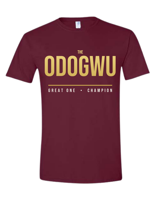 Odogwu T-Shirt – Igbo Champion Energy Maroon Tee