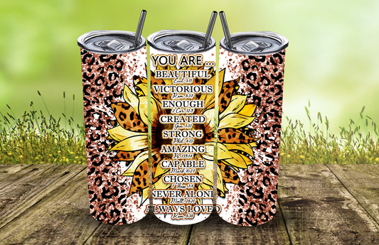You are sunflower with Scripture Tumbler